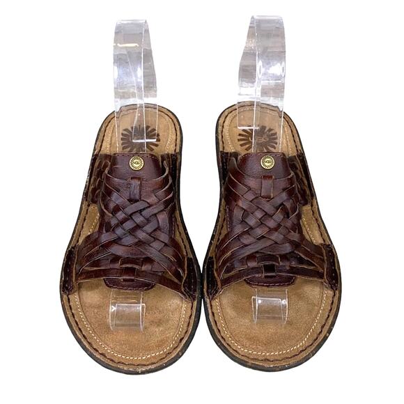 UGG Women’s Karla Brown Leather Boho Casual Sandals Size US 6 - Picture 3 of 11